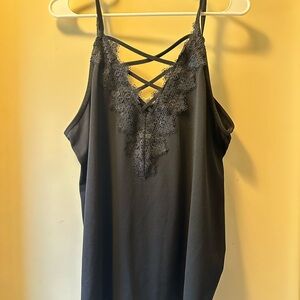 Maurices Charcoal Black Lace Detail Cami